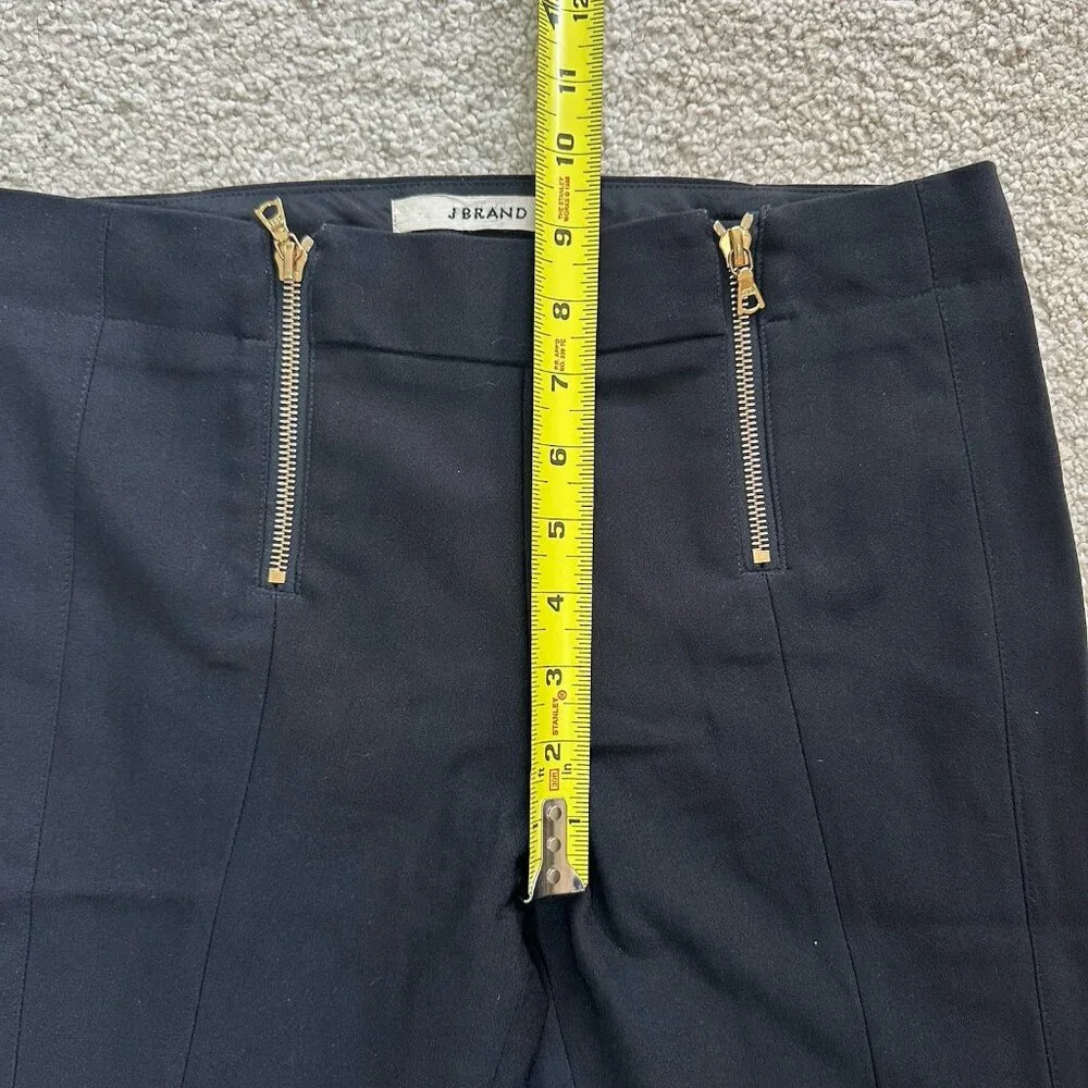 J Brand Pants Women’s 2 Black Skinny Ankle Wool Blend Pants With Gold Zippers - Picture 6 of 11